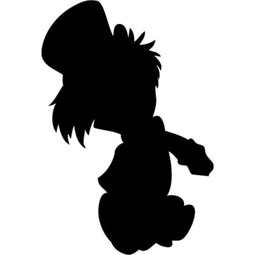 12.2cm*18cm Alice Wonderland Mad Hatter Car Sticker Vinyl Decor Car Styling Black/Silver S3-6589