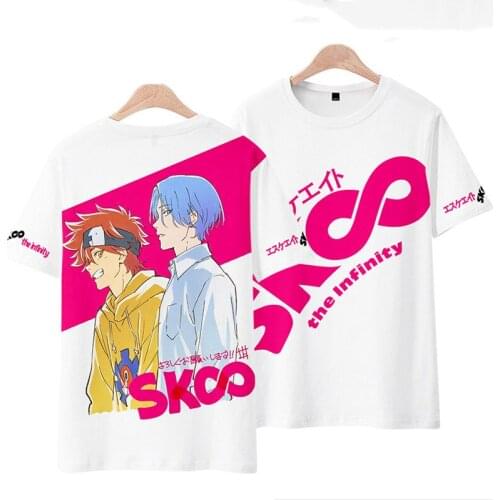 2021 Summer Anime SK8 the Infinity Reki Cosplay Costume Hooded T-shirt Hoodie Tops SK EIGHT Sweatshirt Short Sleeve For Unisex