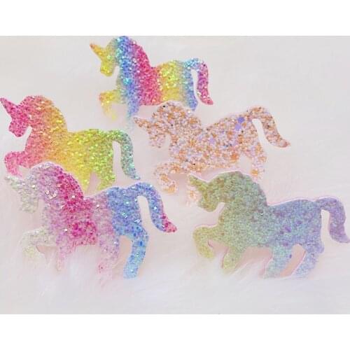 6pcs Colorful Horse Ball Padded Appliques For Clothes DIY Baby Hair Clip Headwear Decor Ornament Accessories