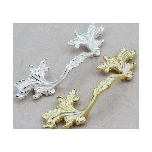 96mm Vintage kitchen handles Wine Cabinet knobs Gold White Dresser Handles Silver White Zinc Alloy Drawer pulls Wardrobe Handles