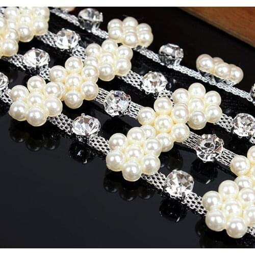Headpiece accessories Pearl Rhinestones style luxury claw chain DIY mobile phone shell and wedding dress Decoration 1YARD