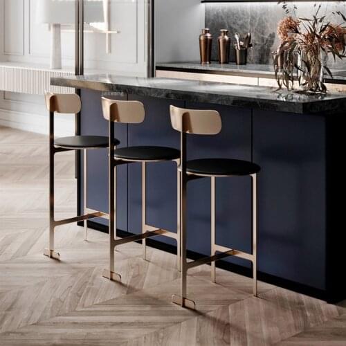 Italian Style Hotel Front Desk Barstool Postmodern Living Room Restaurant Bar Chair Home Villa Small Apartment High Bar Stools