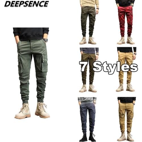 Men Pants 2021 Casual Cargo Pants Cotton Multiple Styles Colors Multi-Pocket Trousers Men Streetwear Fashion Pencil Pants Men