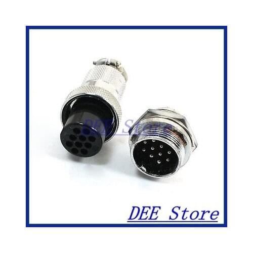 DF20B 10Pin Male 19mm Screw Mounting Cable Connector Aviation Plug