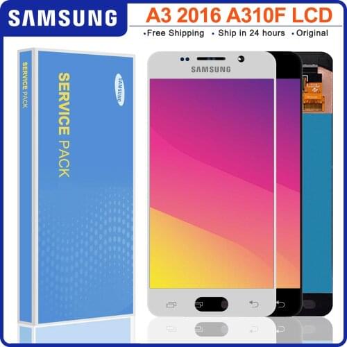 SUPER AMOLED 4.7'' LCD For SAMSUNG Galaxy A3 2016 A310 A310F A3100 LCD Display with Touch Screen Digitizer Assembly Original lcd