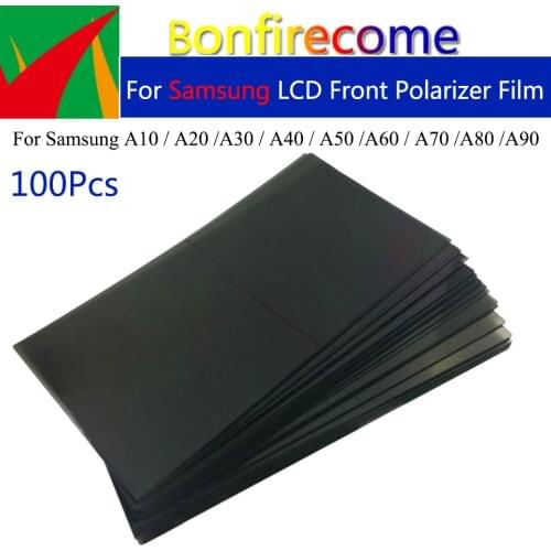100Pcs\lot LCD Front polarizer film For Samsung A10 A20 A30 A40 A50 A70 A80 A90 LCD filter polarizing film polaroid