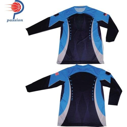 Short & Long Sleeve High Sublimation Print Navy Blue and Light Blue Esport Gaming Jersey