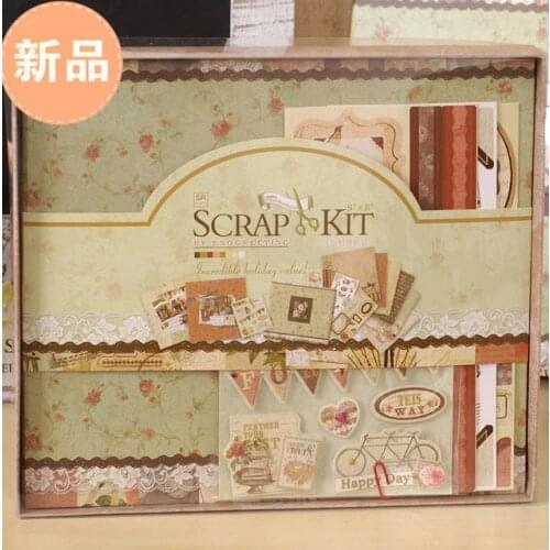 Hot DIY Album Scrapbooking Pink Blue Baby Albums Kits For Kids DIY Scrapbook Paper Pads Album Making Personalized Photo Album