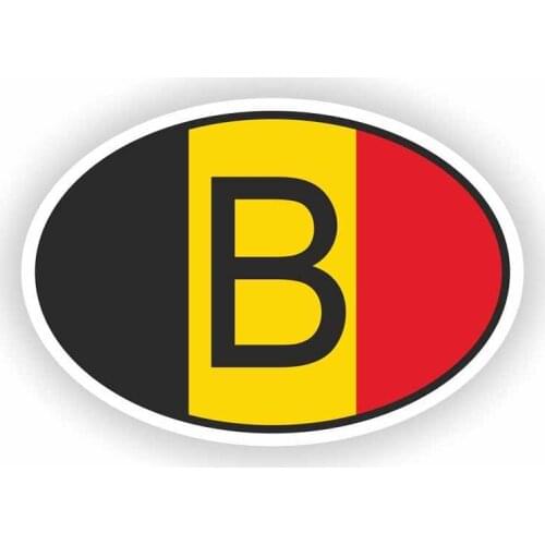 Personality Car Sticker B BELGIUM Country Code Creative Decal PVC Waterproof Car Decal Scratch-proof Vinyl Material Decoration