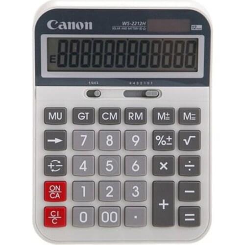 1 Piece Canon WS-2212H School & Office Business calculator computer dual power 12 Digits Large Screen Display