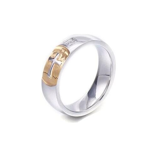 Creative cross ring simple temperament couple ring