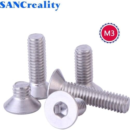 M3 304 Stainless Steel Bolt Hexagon Hex Socket Flat Head Countersunk Screw Furniture Screws