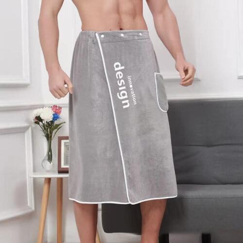MenS Coral Fleece Bath Skirt Is Anti-Empty And Can Wear Bath Towels For Soft And Absorbent Swimming And Bathing Bathrobe