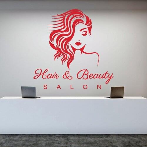 Hair and Beauty Salon Wall Decal Sticker Quote Beautiful Girl Signboard Makeup Stickers for Girls Removable Vinyl Decals Z984