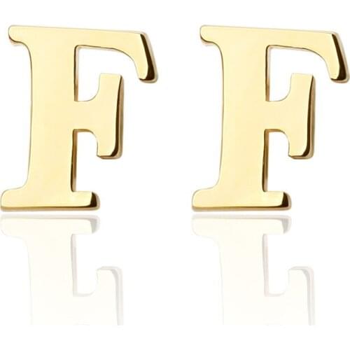 New Brand gold A-Z letter F Shirt Cufflinks for Men Jewelry Wedding Groom Alloy Cuff Links French Business Abotoaduras Gift