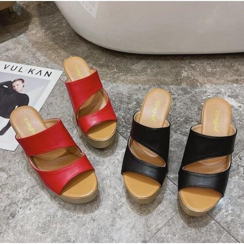 New Summer Super High Heel WomenS Slippers WomenS Platform Sandals Waterproof Platform WomenS Shoes Outer Wear Wedge Sandals