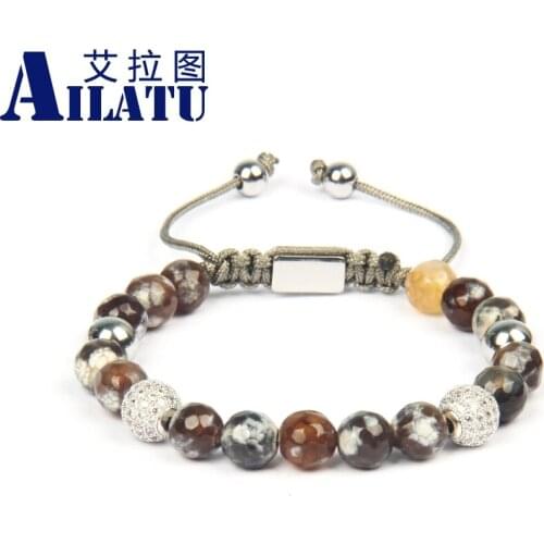 New Couples Braided Bracelet Handmade Multi Color Natural Faceted Stone Beads Drop Shipping Lover Present Jewelry