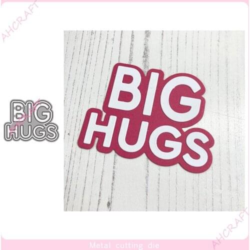 HUGS Words Metal Cutting Dies for DIY Scrapbooking Photo Album Decorative Embossing PaperCard Crafts Die2021
