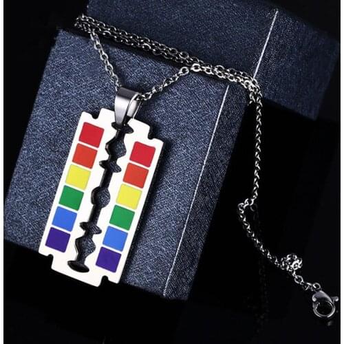 Stainless Steel Rainbow Pride Gay & Amp; Lesbian LGBT Trailer Charm