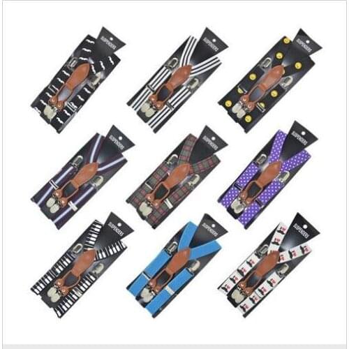 Toddler Kids Baby Boys & Girls Child 4clips Suspender Child Suspenders Elastic Solid Color Lepoards Zebra bread patterns