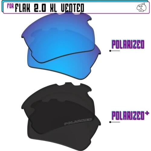 EZReplace Polarized Replacement Lenses for - Oakley Flak 2.0 XL Vented Sunglasses - Black P Plus-Blue P