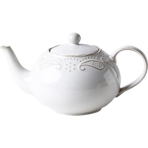 Retro European Palace Ceramic Western Plate White Cup Steak Dim Sum Bowl 10-inch Square Salad Plate French Embossed Tableware