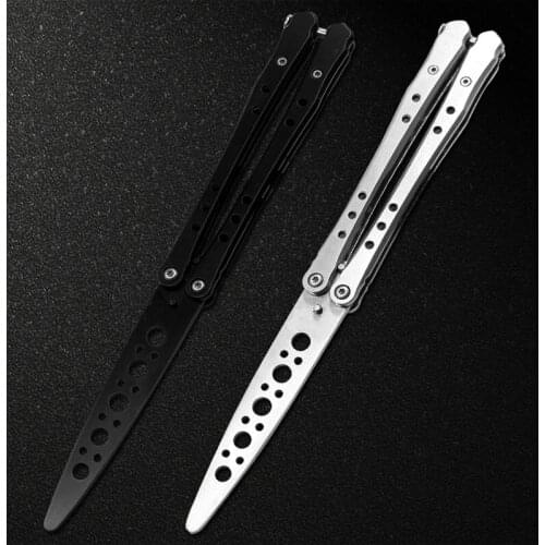 Stainless Steel Practice ButterflyTraining Knife Trainer Folding Knife Dull Tool no edge knife butterfly in knife