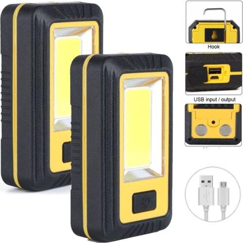 26W COB XPE LED Hunting Flashlight 3600mAh USB Work Light Inspection Lamp Clip On Red Flash Camping Emergency Torch Lantern