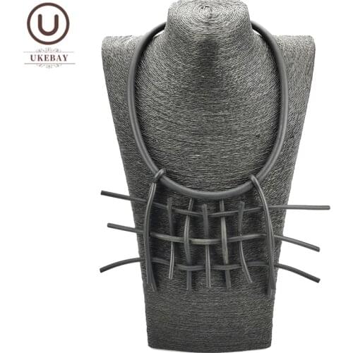 UKEBAY New Designer Strange Pendant Necklaces Female Geometric Handmade Jewelry Punk Necklaces Sweater Chains Wholesale Chokers