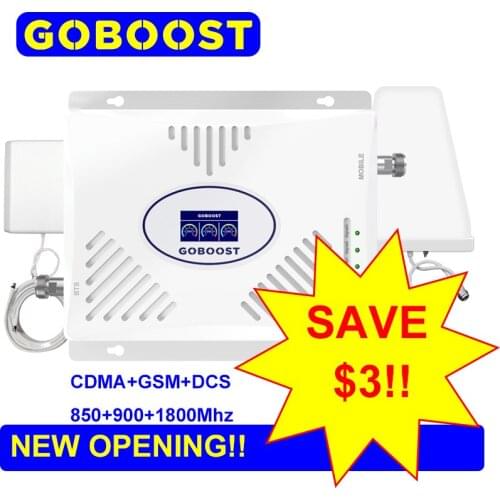 GOBOOST 4g Gsm Signal Booster Cell Phone Signal Amplifier 2g 3g 4g Cellular Amplifier Led Dissplay Antenna 13 Cable a Set