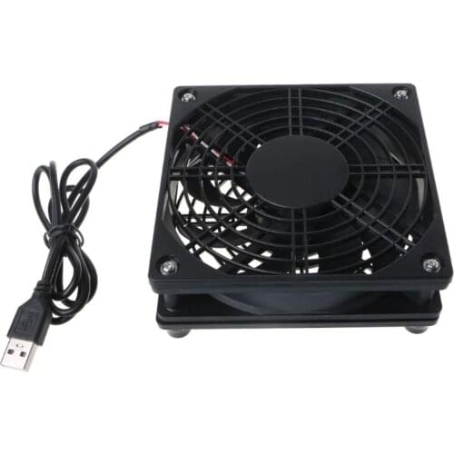 Router fan Heat dissipation stents PC Cooler TV Box Wireless Cooling Quiet DC 5V USB power fan 120mm with Steel Protective net