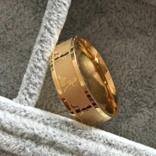 High Quality 1 Gold Filled Gold Pretty Woman Sports Pattern Ring 316L Fashion Jewelry Wholesale Fashion Flirty rings