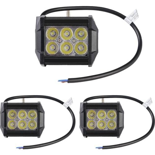 12V 18W LED Work Light Cool White for Truck Tractor SUV 6PCS LED light 6000k-6500k Car Led Headlights Lighting Spot work bar