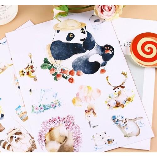 19pcs Creative kawaii cute Self-made meng pet zoo / animal stickers / trolley case / computer notebook stickers/Luggage