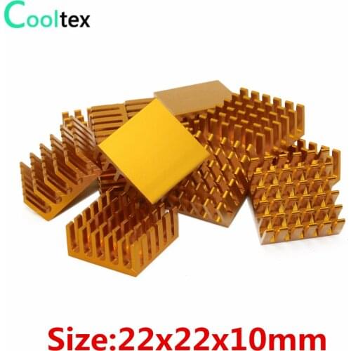 20pcs/lot 22x22x10mm Aluminum Heatsink heat sink radiator for Chip IC LED computer 's component heat dissipation COOLER cooling
