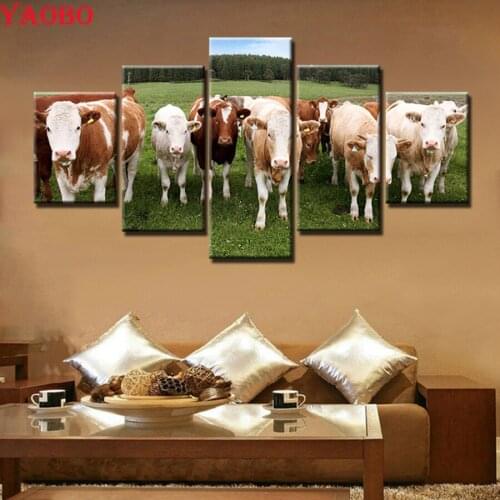 5pcs Farm animal cows diamond-painting diy diamond embroidery crystal home decor full drill square/round diamond mosaic art