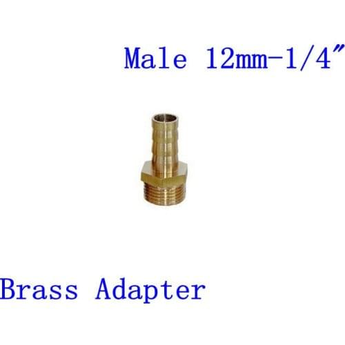 5pcs 1/4" BSP Male-12mm Barb Hose Brass Adapter Coupler 12mm-1/4" BSP