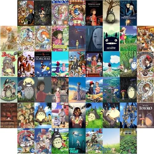 50pcs Anime Movie Classic Screen Poster Collection Wall Collage Kit Background Photography Props Wall Sticker Room Decoration