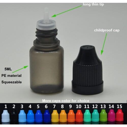Food grade 70pcs 5ml black refillable bottle for liquid, liquid bottle 5 ml, squeezed plastic bottle