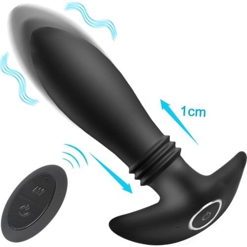 Anal Vibrator Telescopic Male Dildo Thrusting Actions Butt Plug 10 Modes Male Prostate Massager Comforter