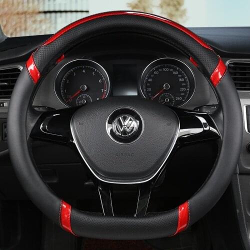 D Shape O shape Car Steering Wheel Cover Non-slip PU Leather for POLO GOLF 7 Scirocco Suzuki Swift Nissan Rogue High Quality