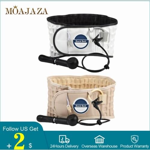 Decompression Back Belt Brace Inflator Lumbar Traction Belt for Support Back Waist Pain Relief Muscle Relax Massager Home Office
