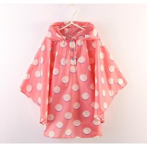 Motorcycle Long Children Raincoat Blue Circle DotRainsuit Poncho for Girls and Boys Light Polyester Cloak Cute Baby Poncho B50