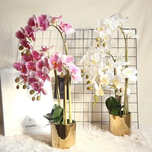 Phalaenopsis Butterfly Orchid Latex Real Touch Artificial Flower Wedding Decoration Orchid Floral Party Home Decor Flores