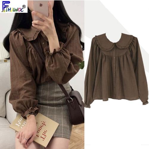 Блузки с воротником FLHJLWOC China At AliExpress