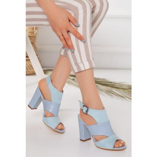 Cassie Heels Bebe Blue Skin-Suede Shoes