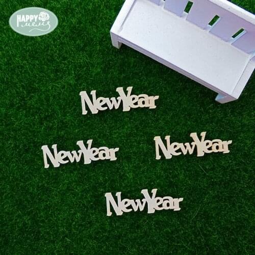 Happymems Wood Letters NewYear 24pcs/lot Home Decoration Embellishments Crafts Scrapbooking Household Wall Stick Wooden Shapes