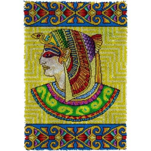 Latch Hook Rug Egypt Plush Tapestry Kits Crochet Cushion Mat DIY Carpet Rug Home Decor Thick Yarn 61cmX85cm