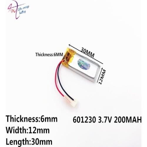 10PCS 3.7V lithium polymer battery 601230 061230 200mah Liter energy battery Bluetooth Battery Battery MP5 recorder