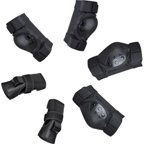 LOCLE 6pcs/Set Protective Gear Set Knee Pads Elbow Pads Wrist Protector for Scooter Cycling Roller Skating Knee Support